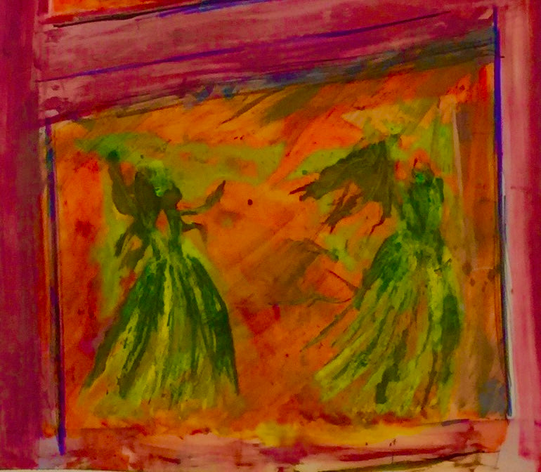 Ink on silk painting
Hollywood is a breathtaking realm of wonder and heartbreak, a place where dreams can ascend to dazzling heights or crumble into dust. The enchantment of Hollywood Nights is simply awe-inspiring; under the velvet cloak of night, every soul is granted the chance to become whoever they yearn to be, igniting a spark that allows them to shine brightly, if only for a fleeting moment.
This is an exquisite Ink-on-silk painting by the talented Shahla Rahimi Reynolds.
It is 36" Hx 43" W.