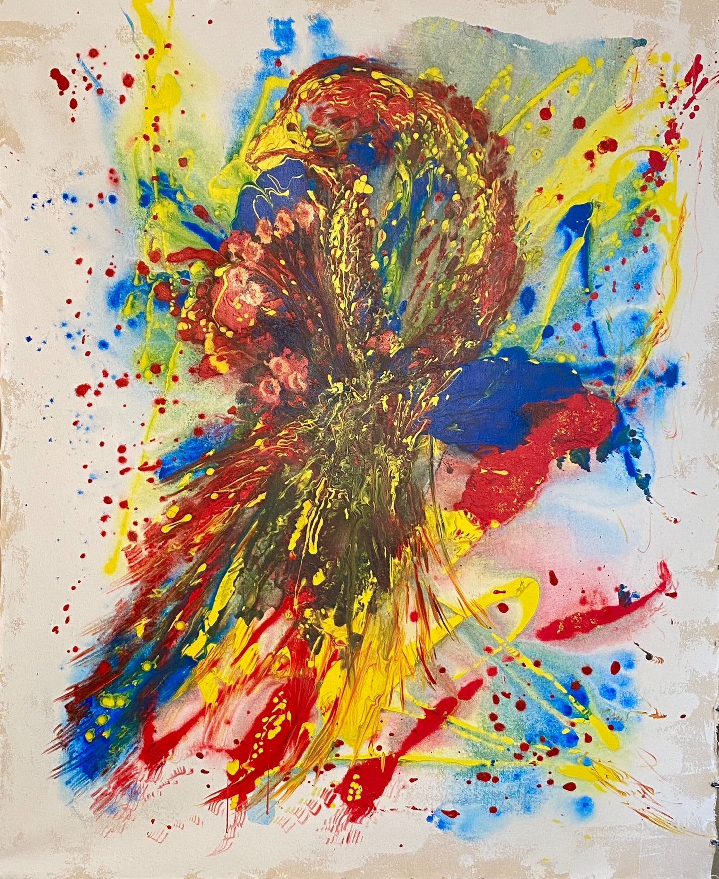 Bird3_of _Paradise-Sonarta.com As you may be aware, since the beginning of COVID-19 Quarantine, I have started a series of “Live” paintings titled ”Rising Phoenix” . This is panting from the series. Bird Of Paradise is a colorful painting of the one of the bird in the forest. This is an Acrylic on Canvas painting by artist Shahla Rahimi Reynolds. It is 56" H x 56" W.