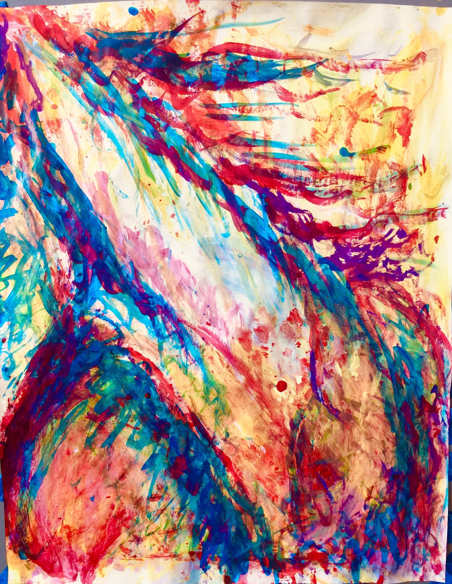 A Day at the Races painting - Sonarta.comThat’s a “Good Boy” This is an Acrylic on Paper painting by Shahla Rahimi Reynolds. This painting is in 3 sections. A Day at the Races painting is 24” H X 57” W.