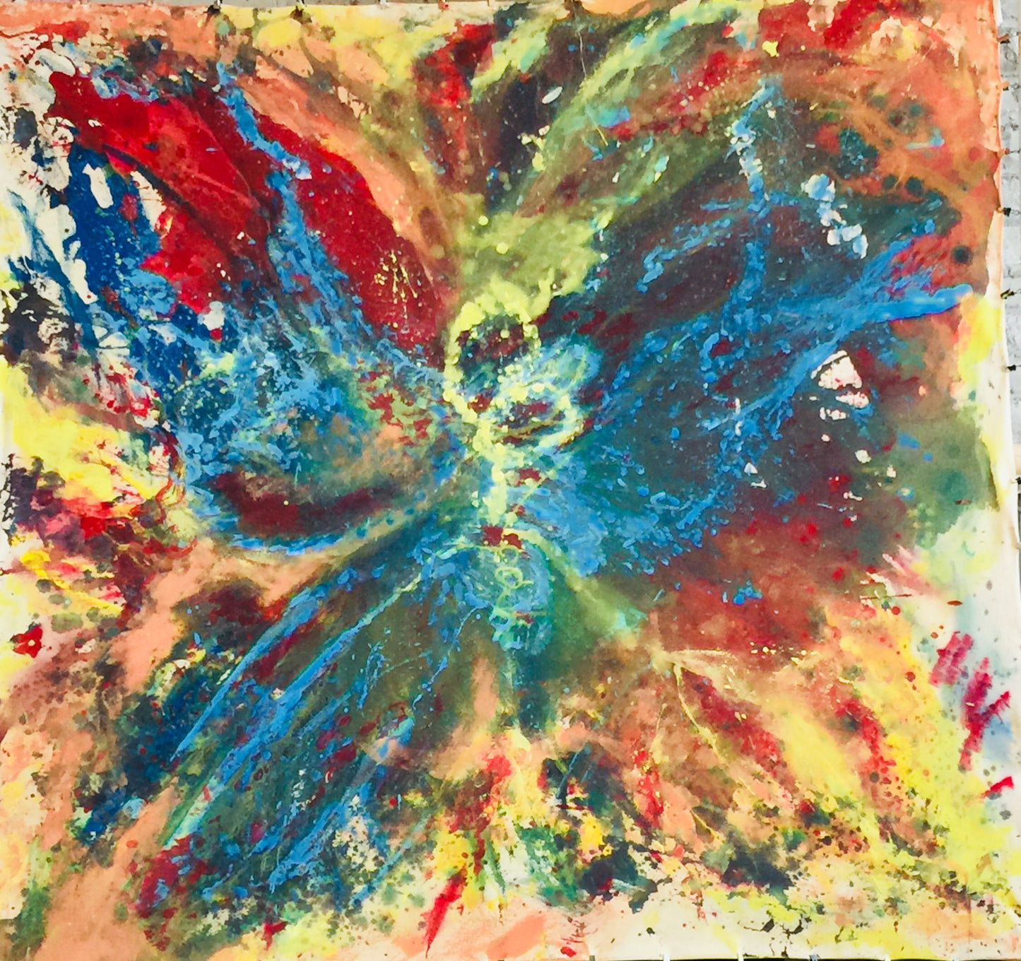 Chaos- Sonarta.com As you may be aware, since the beginning of COVID-19 Quarantine, I have started a seriesf “Live” paintings titled ”Rising Phoenix” . This has been a time of Chaos, to say the least. This is an Acrylic on Canvas painting by artist Shahla Rahimi Reynolds. It is 56” H x 56” W.