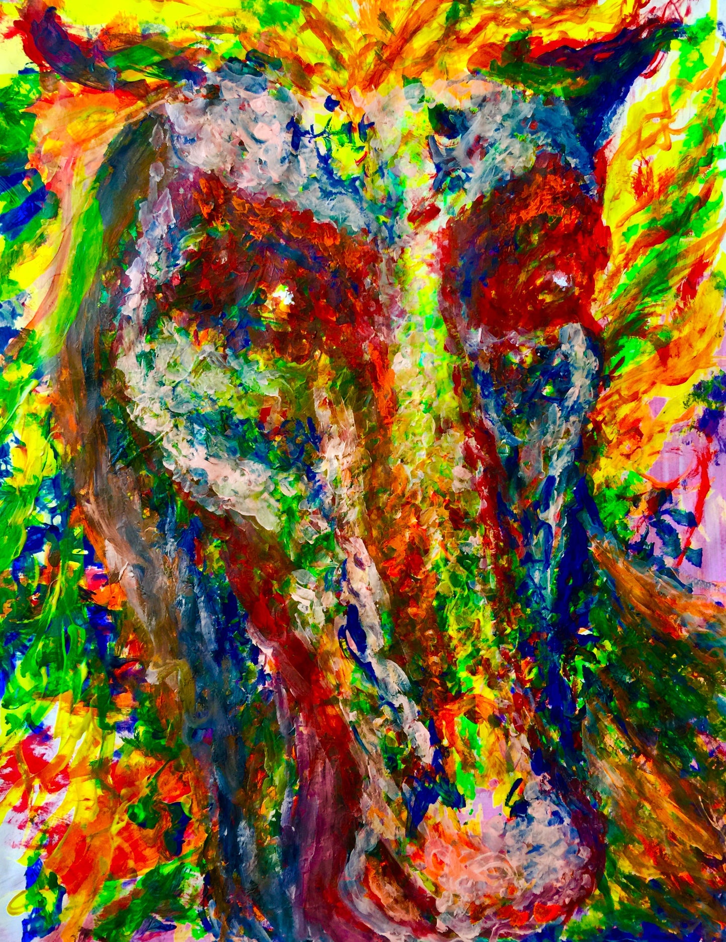 Untamable - Sonarta.com Catch me if you can! Just look at his eye, they tell you so much. This is an Acrylic on Paper by Shahla Rahimi Reynolds. Untamable is 24" H x 19" W.