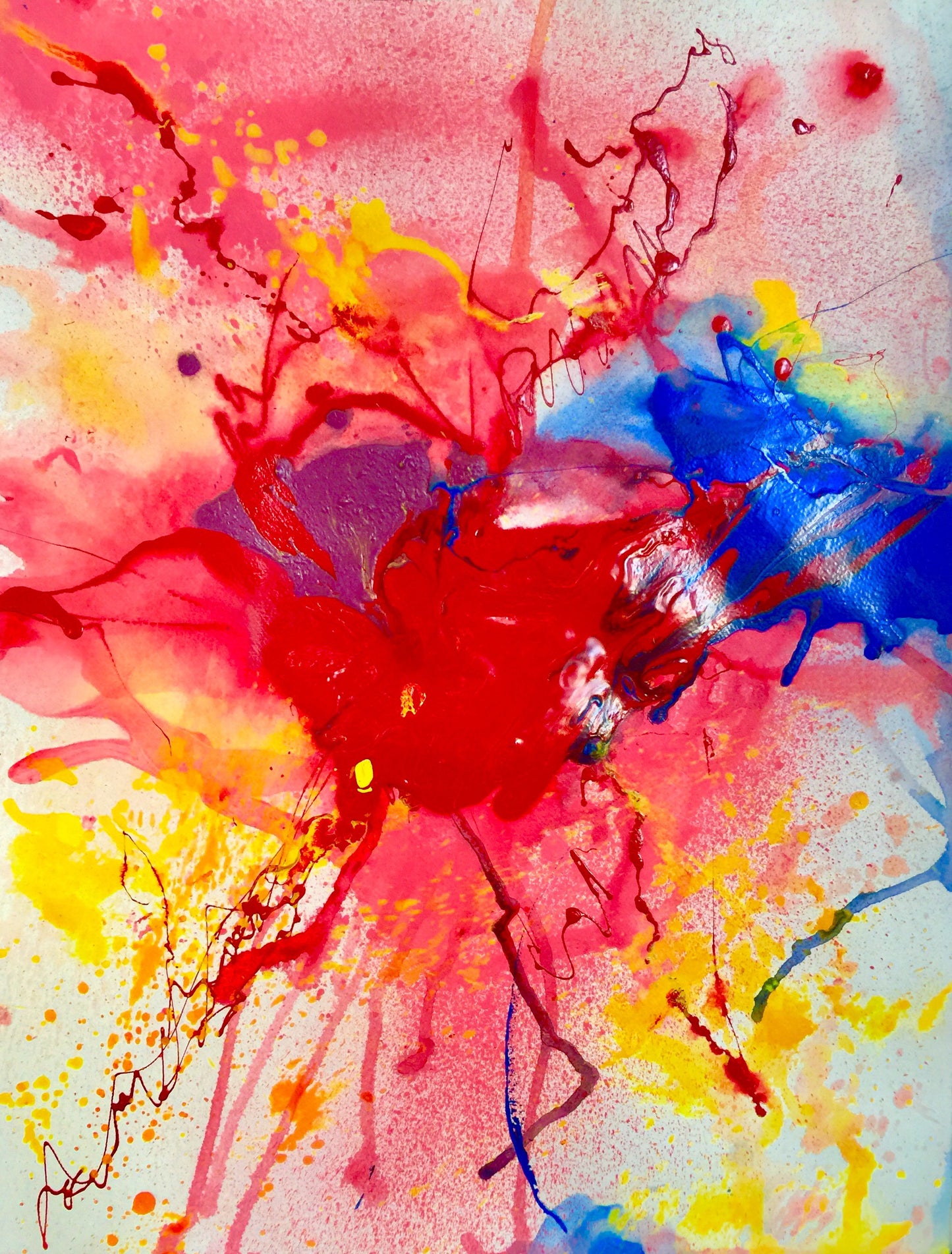 ruby_red_heart _Sonarta.com Happy Birthday Samantha and enjoy your very own piece "Ruby Red Heart" This is an Acrylic on Canvas painting by artist, Shahla Rahimi Reynolds. Ruby Red Heart is 30” H x 24” W.