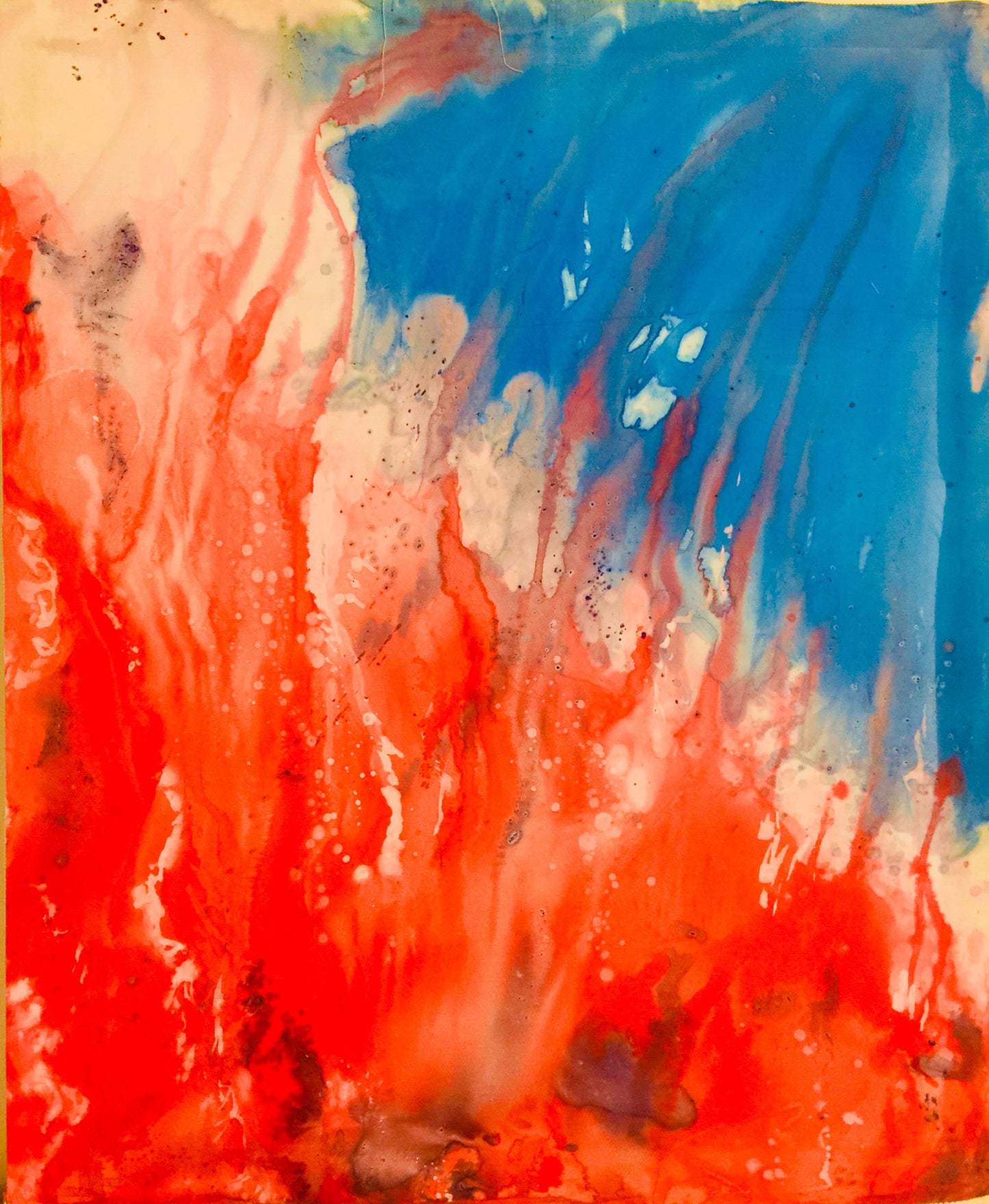 Rays of Fire - Sonarta.comRays of Fire are warm and they are fascinating to watch, but with all their beauty they are also a mighty and destructive force to be reckon with. This is an Ink on Silk painting by Shahla Rahimi Reynolds. Rays Of Fire is 45" H x 38" W.