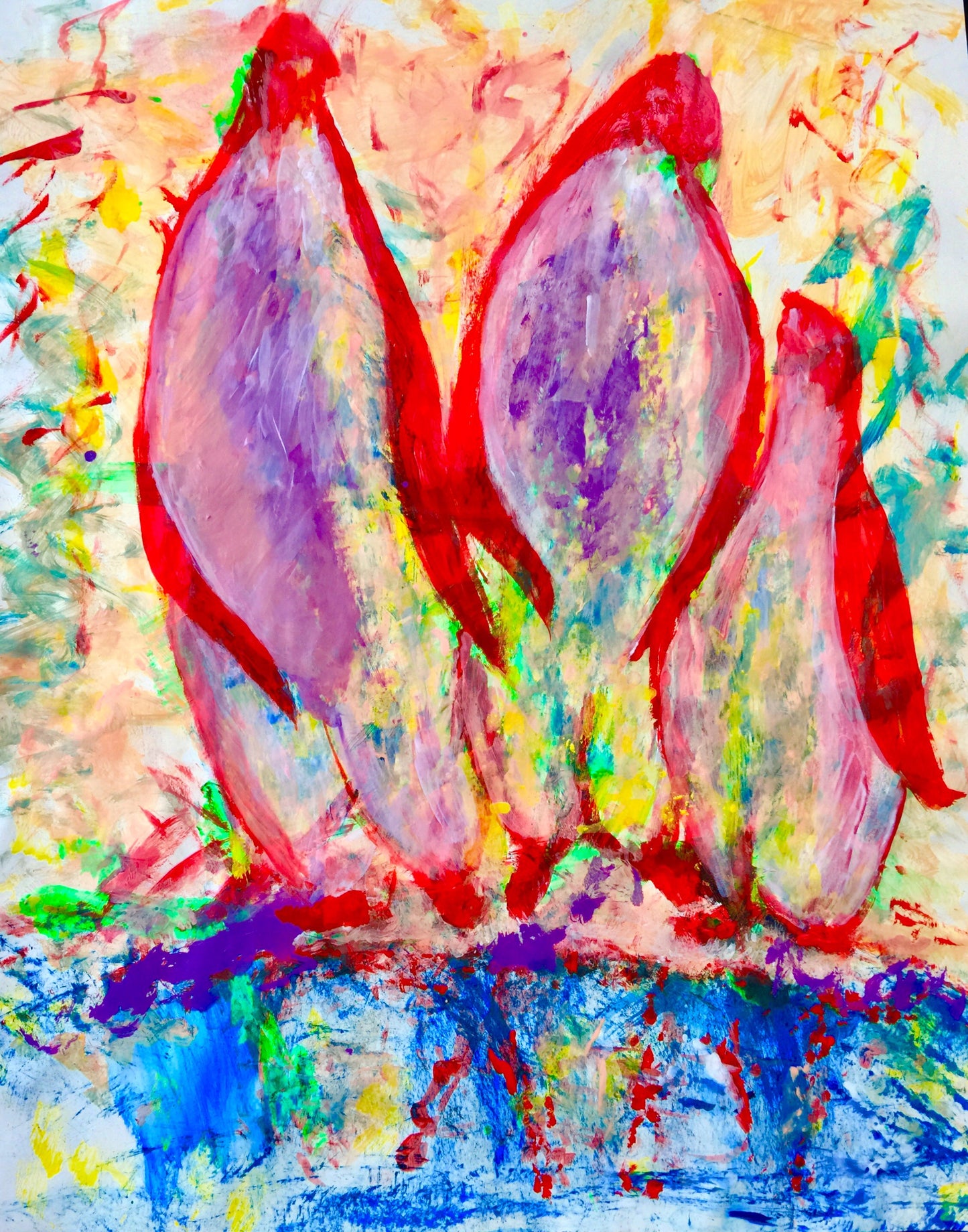 Penguin Time - Sonarta.com It’s Penguin Time now, Yaaaaaaa They are soooo cute ❤. This is an Acrylic on Canvas painting by artist Shahla Rahimi Reynolds. Penguin Time is 36” H X 24” W.