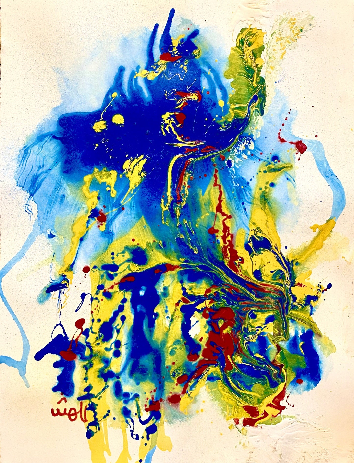 It is early in the morning and here are the “Dew Drops” on the paddles. They are so delicate and amazingly delightful to look at . They so beautiful... and What a great way to start your day !!!! The “Dew Drops” is an Acrylic on Paper by Shahla Rahimi Reynolds It is 30” H x 22” W.