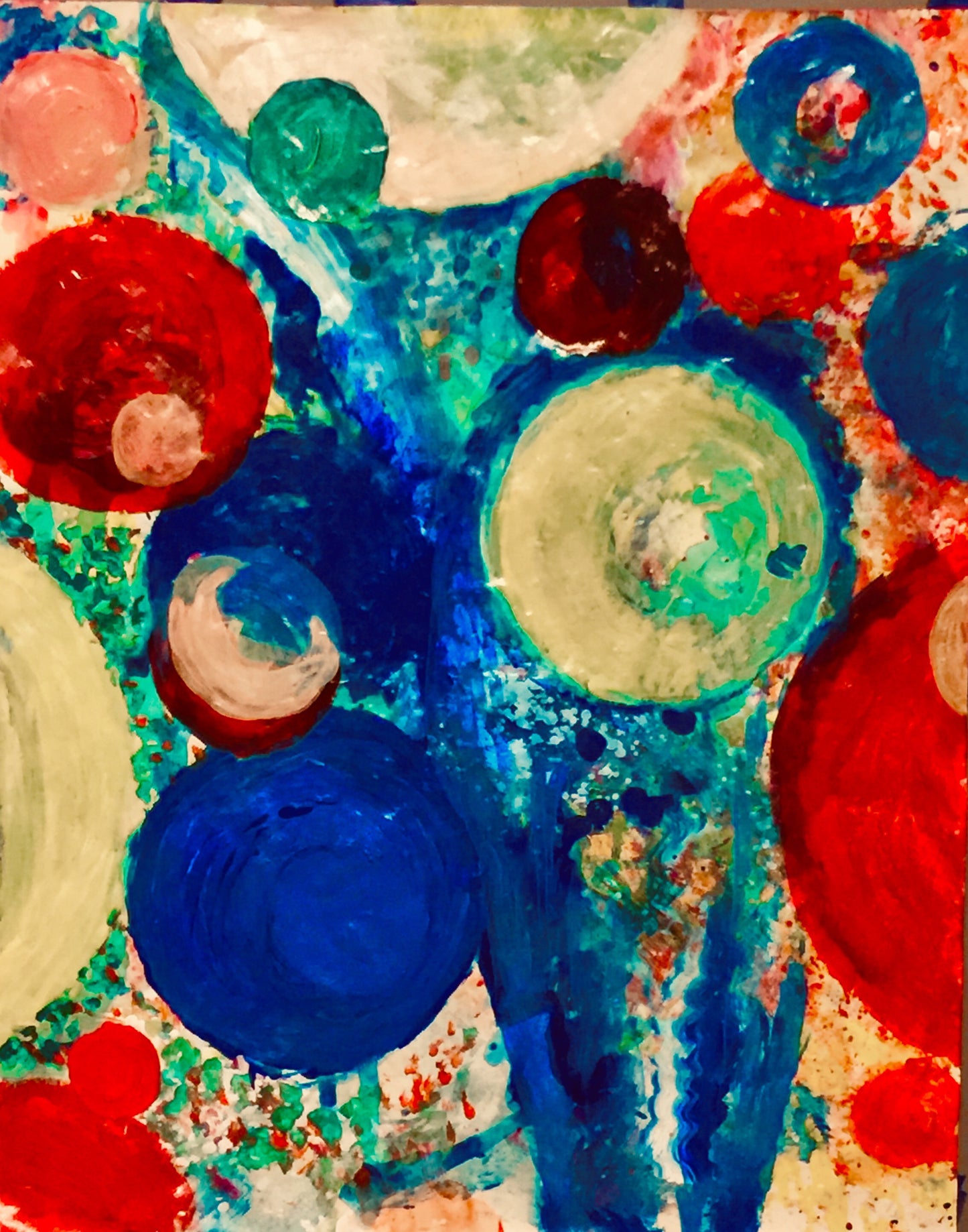 Gole Done Abie - Sonarta.com Gole Done Abie is Blue Vase in Farsi. This is an Acrylic on painting by Shahla Rahimi Reynolds. Gole Done Abie is 24” H X 19” W.