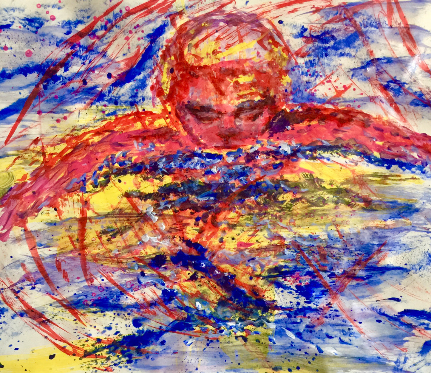 Butterfly - Sonarta.com It summer time. Let’s enjoy the pool. Let's swim in Butterfly style. This is an Acrylic on Paper painted by Shahla Rahimi Reynolds. it is 19” W X 24” H.