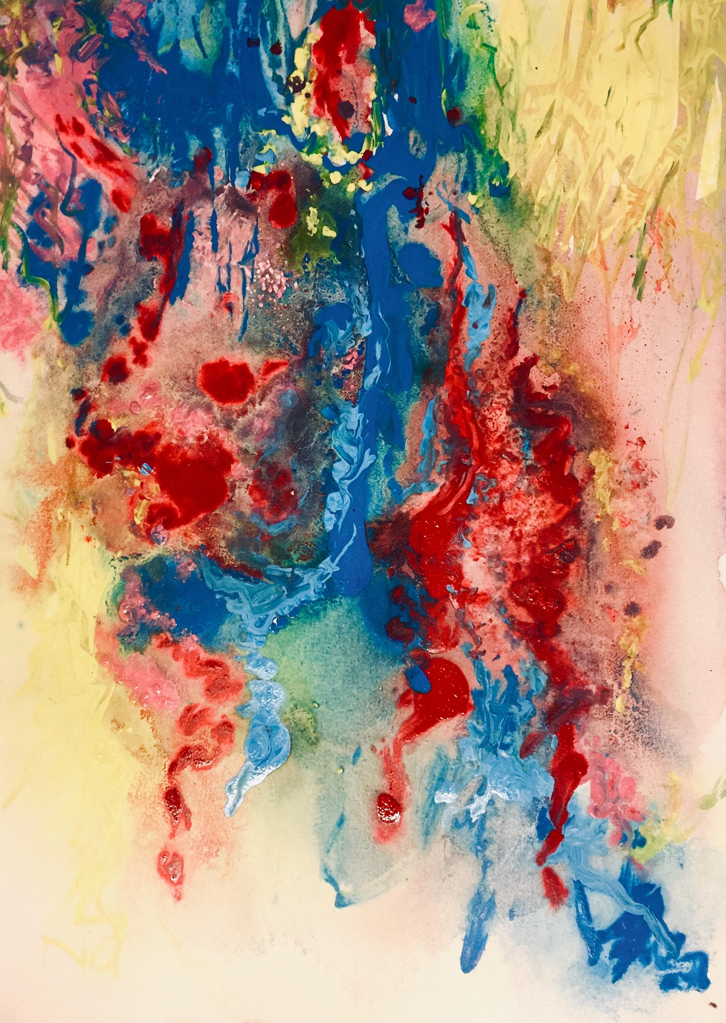 The River Runs Through It - Sonarta.com Where there is water, there is life!!! It is the desert, but The River Runs Through It and makes a paradise. This painting is an Acrylic on Paper by Shahla Rahimi Reynolds. The River Runs Through It is 29” H X 21” W.