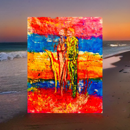 "(Not so) Lonesome Road" is a compelling piece that captures a profound sense of emotion through vibrant colors applied with dynamic acrylic techniques. It explores themes of longing and resilience, presenting a visual narrative that invites reflection on the human experience.

(Not so) Lonesome Road is an Acrylic on Paper painting by Shahla Rahimi Reynolds.

The Original, (Not so) Lonesome Road is: 24" H X 19" W.

The artwork is also available in 2 canvas sizes: 48" H X 36" and 36" H X 24" W. 