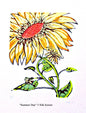 Summer Flower - Sonarta.comAhhhh, Summer days and sunflowers everywhere, This print will always bring the warmth of summer and beautiful gardens to your space. Its' deep yellow and green colors are full of energy and happiness. The "Summer Flower" is a Silkscreen Drawing on Paper. There are  10 prints available in this Limited Edition collection so you can be one those 10, who one. It is 19.5" Wide and 23.5" High. 
