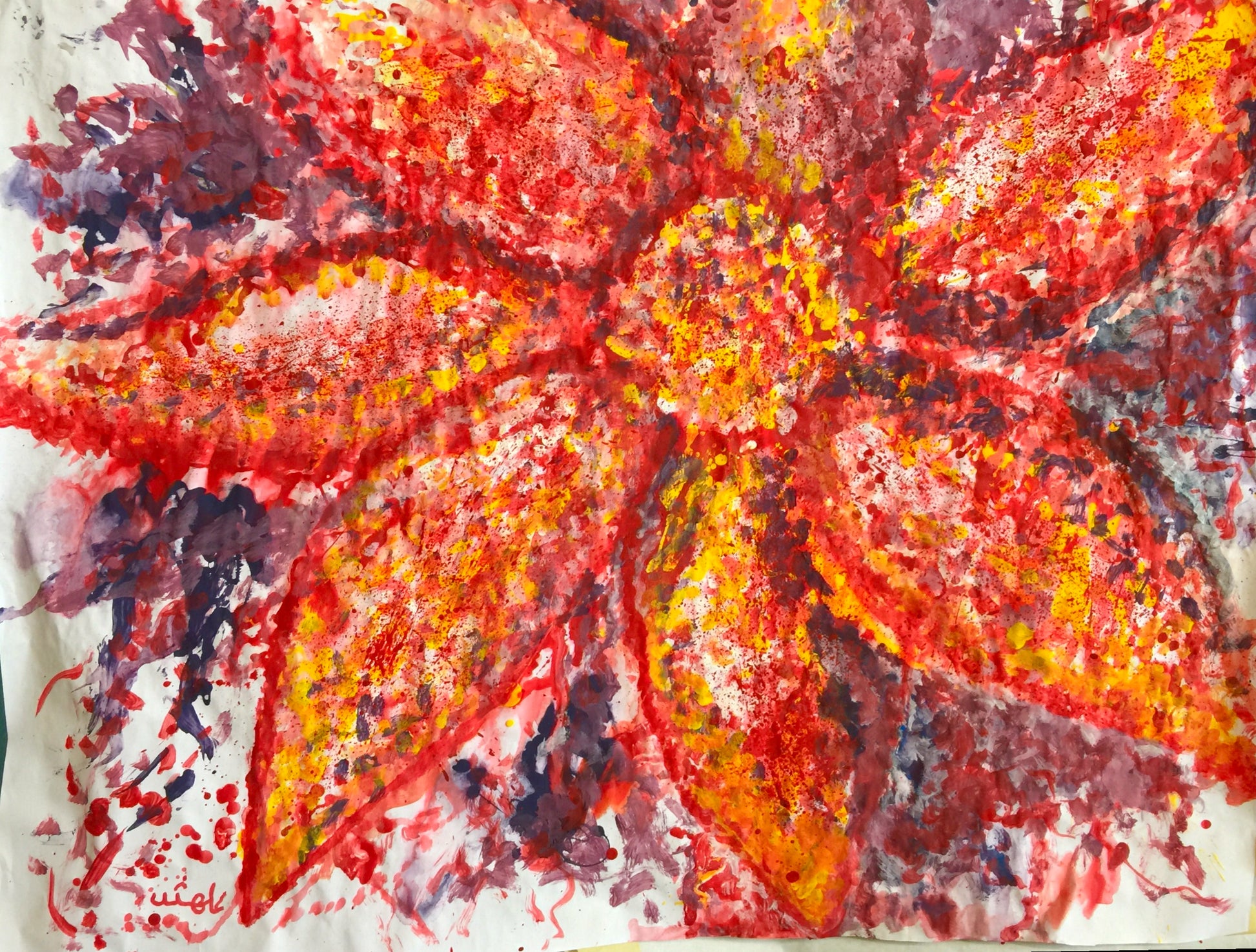 Starlet Daisy-Sonarta.com Unlimited views of summer days will be offered to you, when you pown this Contemporary Acrylic Painting by Shahla Rahimi Reynolds. Placed on a wall or over a fireplace, iIt reflects the energy from the Sun and brings warmth into the room, while being a constant reminder of the smell and joyful feeling of a summer afternoon walk through a garden.  Daisy is an Acrylic on Paper Painting by Shahla Rahimi Reynolds.  It is 36”  H x 31”   W. 