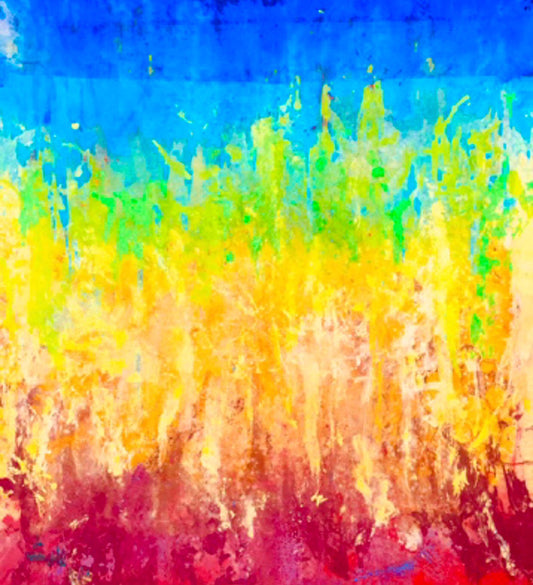 Blaze of Glory - Sonarta.com Blaze Of Glory is a gorgeous and colorful display of fire.  This is an Ink on Silk Painting by Shahla Reynolds.  Blaze Of Glory is 29" W X 31" H.