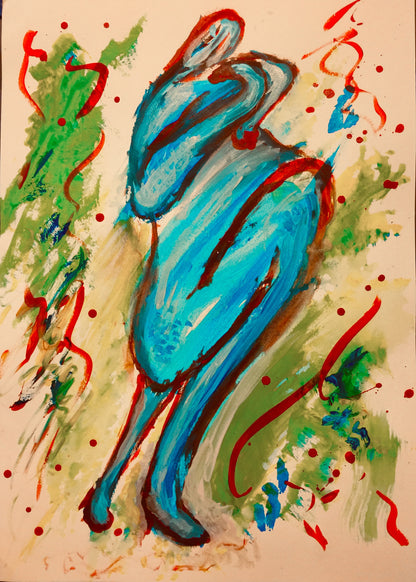 Everybodu_Wants_Me.sonarta.com,We are dancing now . I feel pretty, I feel happy, I feel that "I an the Best". Everybody Wants Me painting is an Acrylic on Paper by Shahla Rahimi  Reynolds.