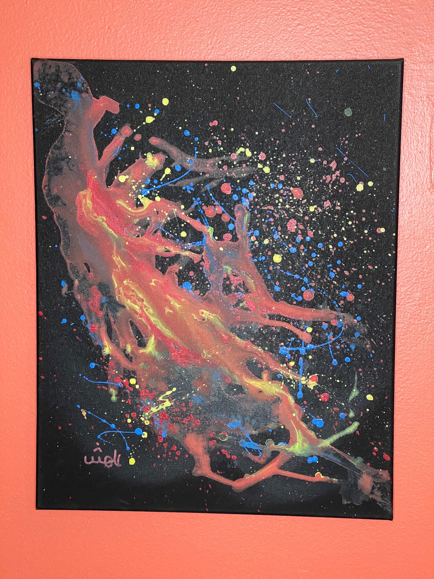 Tonight as it gets dark, go outside and look at the night skies. There you will see glimmers of lights and hope insuring us that we are not alone in this universe. So continue your journey and move forward with all your strength.  This is an Original Acrylic on Canvas design by Shahla Rahimi Reynolds.  This painting is one of the pieces in the Galaxies Collection and it  is 20" H x 16" W. 