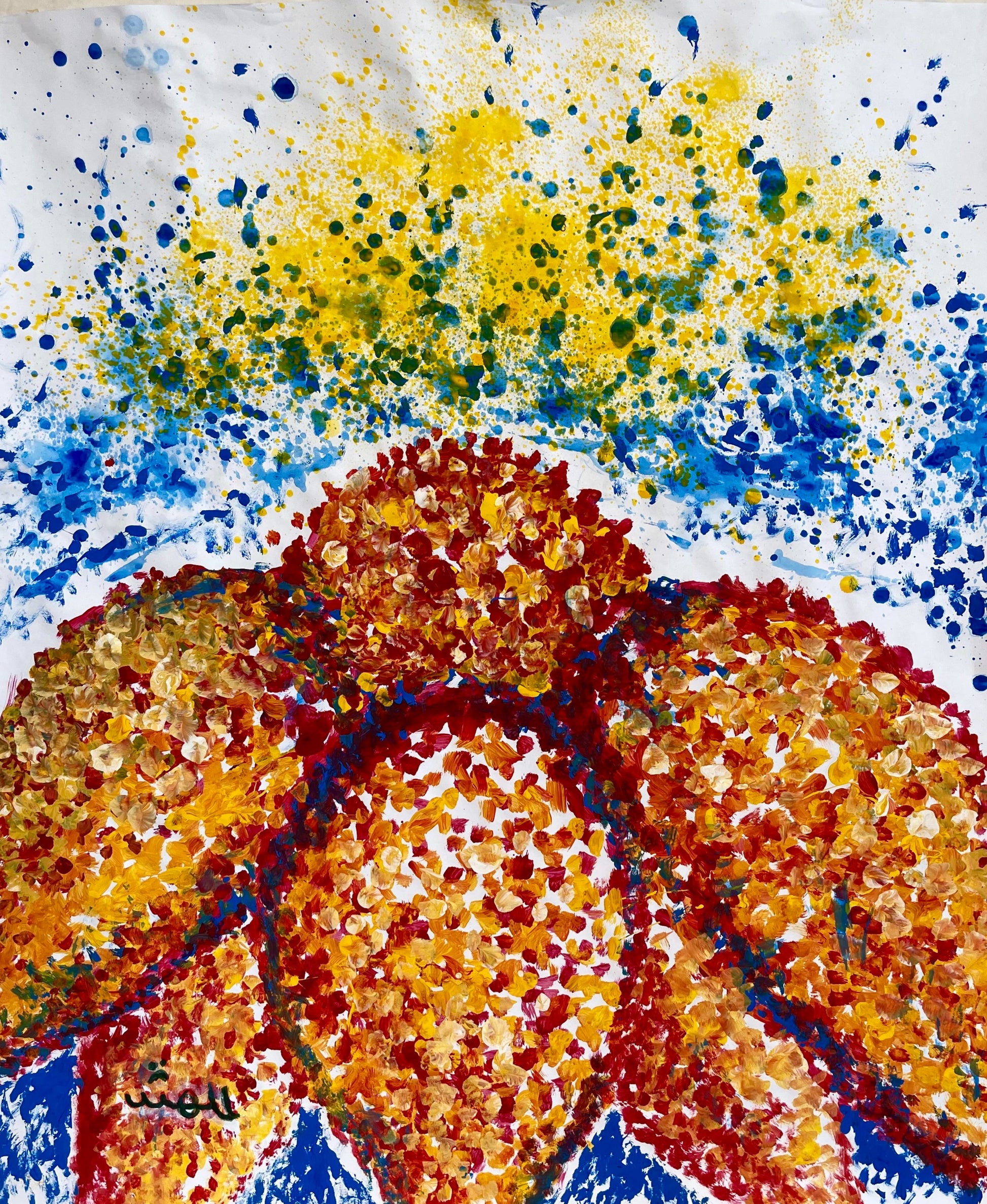 Star Dust- Sonarta.com,Amazing sign of summer and sunshine in the garden  Star Dust is an Acrylic on Paper by Shahla Rahimi Reynolds.  This Painting is 36" H x 31" W.