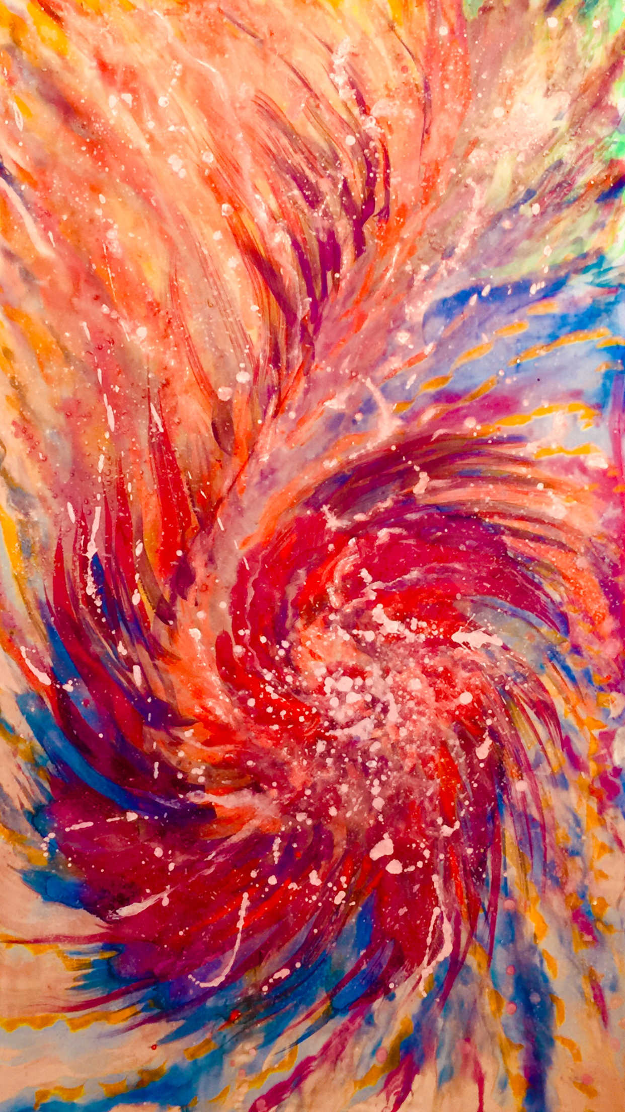Cosmic Cell - Sonarta.com Cosmic Cell is a bold display of pattern and symbolizes the Fibonacci Number. It is beautiful any which way you turn it.  This is a canvas original design  painting by artist Shahla Reynolds.  it is 24” W x 36”H.  Cosmic Cell is ready to be hung.