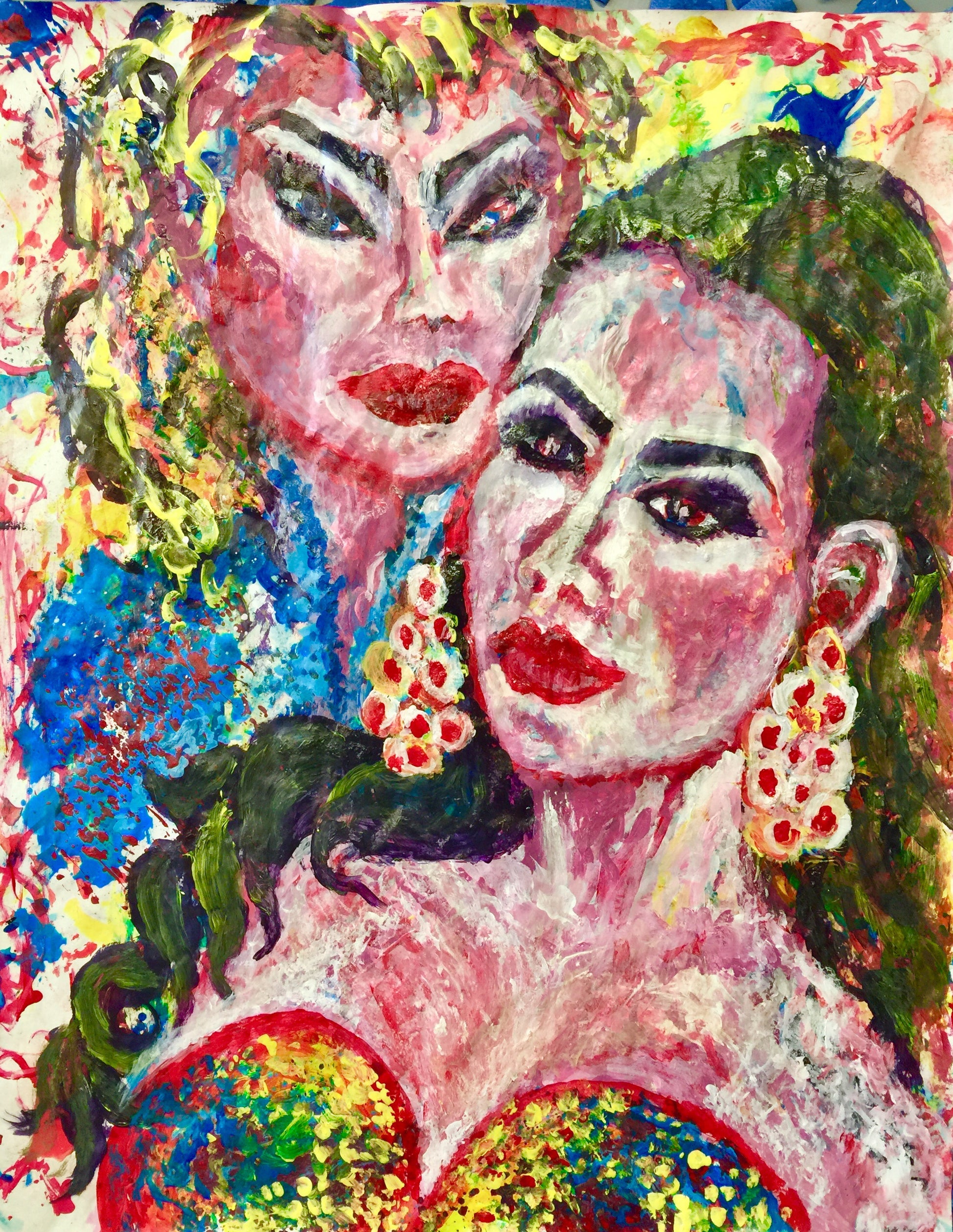 blaze_of_glory] - Sonarta.com,Commissioned by Sanaz Kiani to be placed at her salon.  This Acrylic on Paper painting is created by artist, Shahla Rahimi Reynolds.  The Divas II is 24” H X 36” W.  The Canvas Painting is ready to be hung.