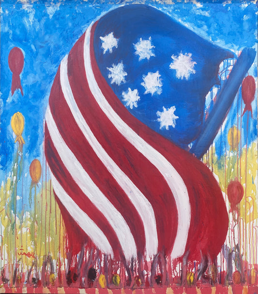Dedicated:  To All  and Everyone, who calls this place “Home”  We Are All Created Equal and Should Be Granted The Same Rights And Freedoms.  This is a Canvas painting by artist, Shahla Rahimi Reynolds.  It is 36” H x 24” W.