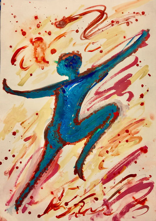 blaze_of_glory] - Sonarta.com Shake it Baby !!! Just move to the music and love every moment of it. This painting is an Acrylic on Paper by Shahla Rahimi  Reynolds. Moving To The Music is 28 1/2” H X 20 1/4” W..