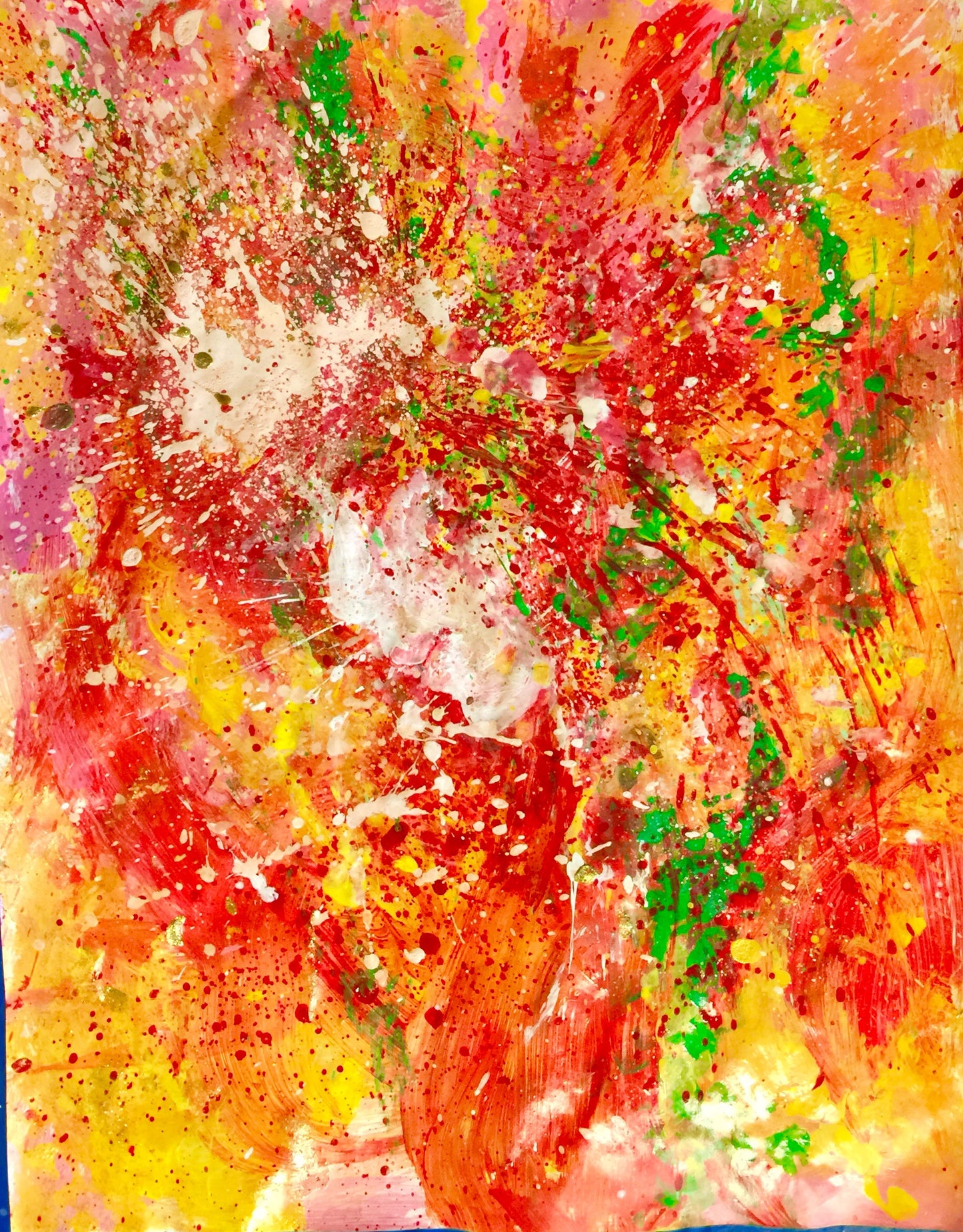 Fiery Vase - Sonarta.com Fiery Vase is gorgeous. It colors spark as you move around it. It feels chic.  This is an Acrylic on Paper painting by Shahla Rahimi Reynolds.  Fiery Vase is 24" H X 19" W.
