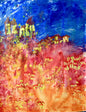 The Enchanted Dawn - Sonarta.com It is the dawn of a new day, It is The Enchanted Dawn of our time.  This Acrylic on Paper is created by Shahla Rahimi Reynolds.   The Enchanted Dawn is 24” H Xv 19" W.