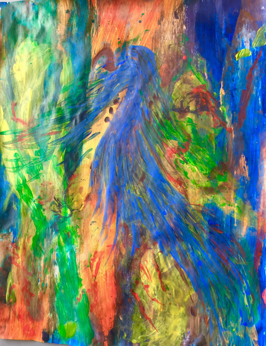 Amazon - Sonarta.com, what a beautiful bird!  Amazon and its colors will cheer up anyone.  This Acrylic On Paper painting  is by Shahla Rahim Reynolds.  It is 19” W X 24” H.